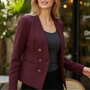 Super cute Versatile Forever 21 Maroon Blazer with Gold Buttons